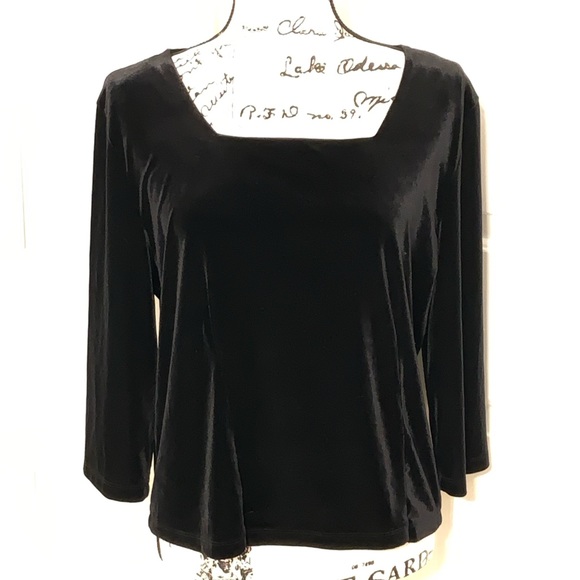 I.N. San Francisco Tops - I.N. STUDIO Velvet Pull-Over Blouse -Sz L